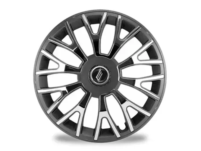 Jogo 4 Peças - Calota Aro 14 Triton Black / Chrome 4x100 / 4x108 / 5x100 - Elitte