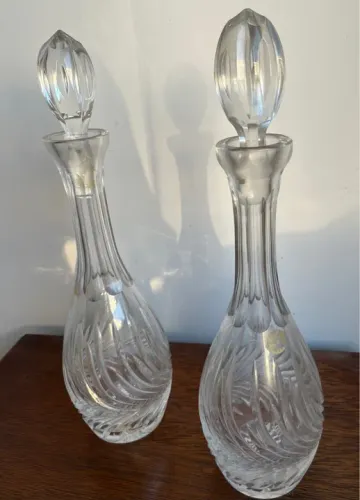 Par de Licoreiras de cristal Tcheco 