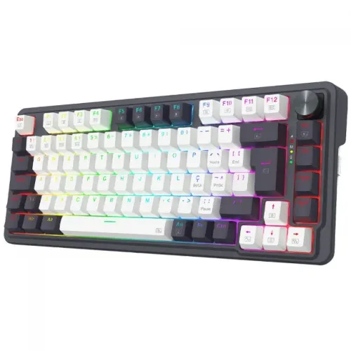 Teclado Mecânico 75% Redragon Ucal Pro Black/WhiteRGB Bluetooth/Wireless - WZetta