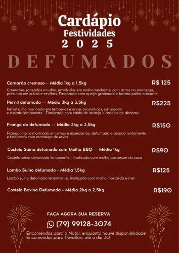 ? Eu encomendas Cardápio Festividades - Final de Ano 2025 ?