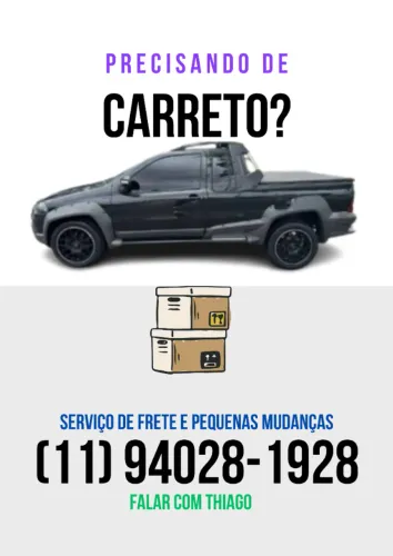 Faço Pequenos Carretos, Fretes, Pequenas Mudanças, Descartes e Sos Motos.