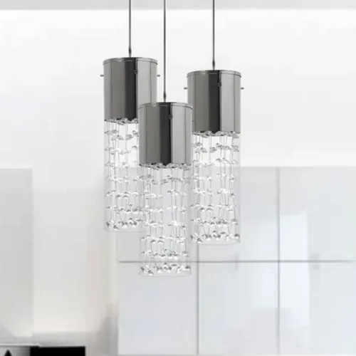 Trio pendente cristal cromado NOVO!