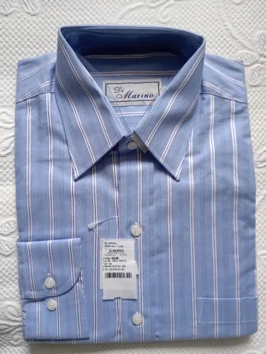 Camisa Nova Manga Longa Azul Di Marino