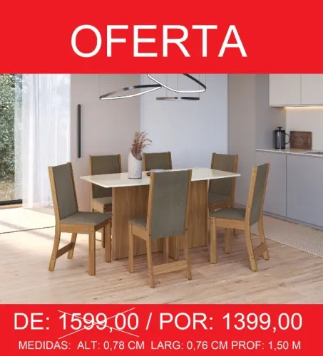 LINDA MESA DE JANTAR-SOFISTICADA-NOVIDADE-PREÇO BAIXO!