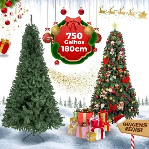 Natal 2025! Árvore 1,80m Luxo 750 Galhos ? Promoção Shopee!