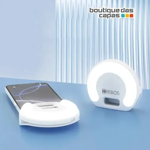 MINI RINGLIGHT RETRATIL RECARREGAVEL HREBUS IF-267 PARA CELULAR IPHONE IPAD