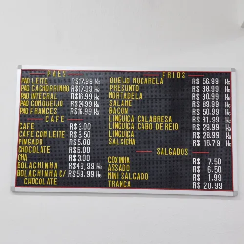Painel de preço para comércio