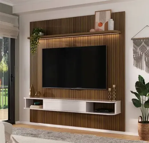 Painel para TV Moderno em Madeira