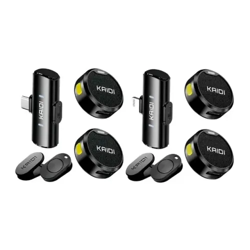 Microfone Sem Fio Duplo de Lapela Kaidi KMF4-C Tipo C e Iphone - AC3122