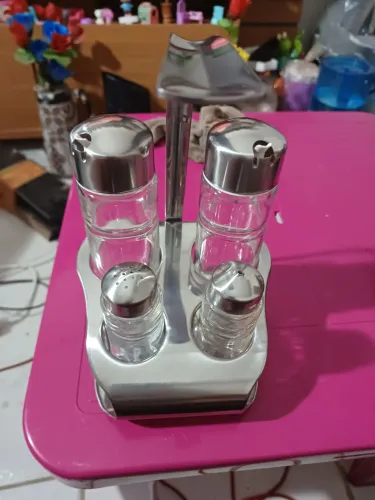 Conjunto de Saleiros e Pimenteiros em Aço Inox