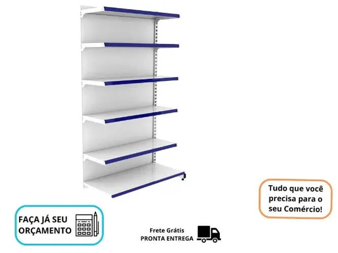 Gondola de Parede 6 Bandejas 30x40 c/ Porta Etiqueta