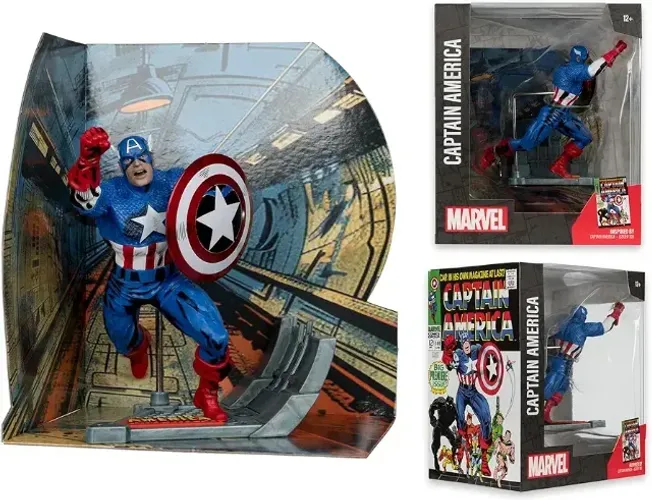 McFarlane Toys - Marvel Captain America 1:10th Scale with Scene (Capitão América)