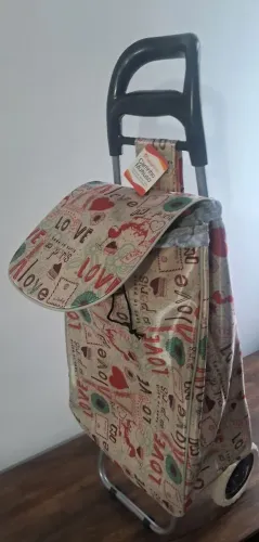 Carrinho de feira compras impermeável estampado dobrável bolsa destacável Sweet Home 35 kg