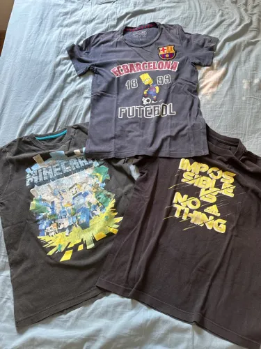 3 camisetas TAM 10 variadas