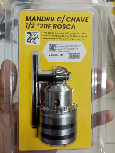 Mandril para furadeira com chave 1/2