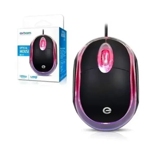 Mouse Usb Óptico Exbom Preto Ms-09
