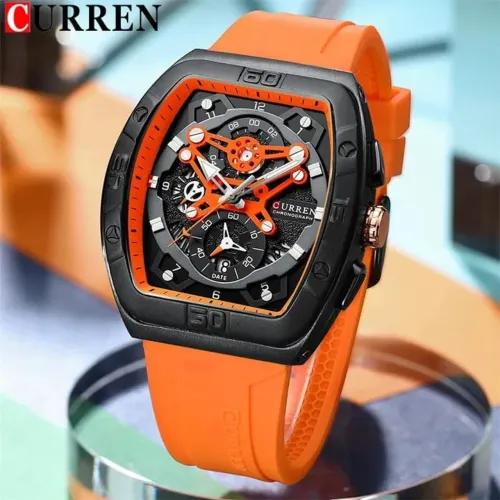 Relógio Masculino Curren pulseira de silicone