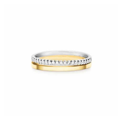 Aliança VIVARA Essence em Ouro Amarelo e Ouro Branco 18k com Diamantes