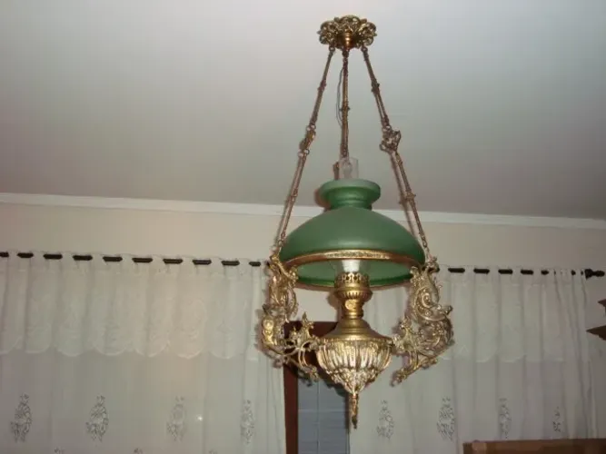 Pendente 30 cm em bronze e verde