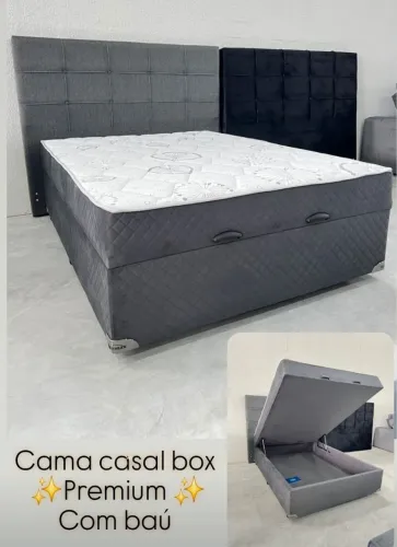 Cama Casal Box Premium com Baú