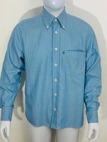 Camisa Social Harry's Tamanho 2 Azul Listrada Bom Estado