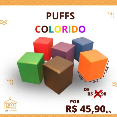 Puff Quadrado Colorido
