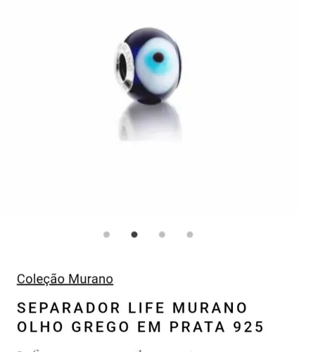 Berloque murano Vivara, olho grego, pingente novo original pingente