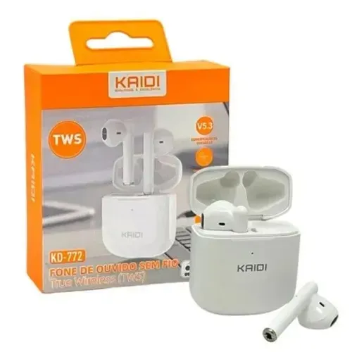 Fone Bluetooth (Sem Fio) Kaidi tws Smart Touch V5.1 Kd-771 branco