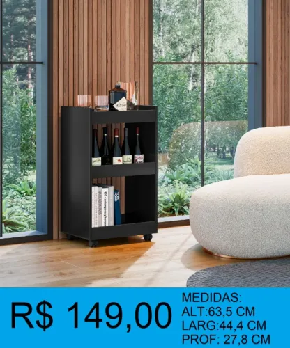 Esmalteria com rodinhas - entrega e montagem gratuita 