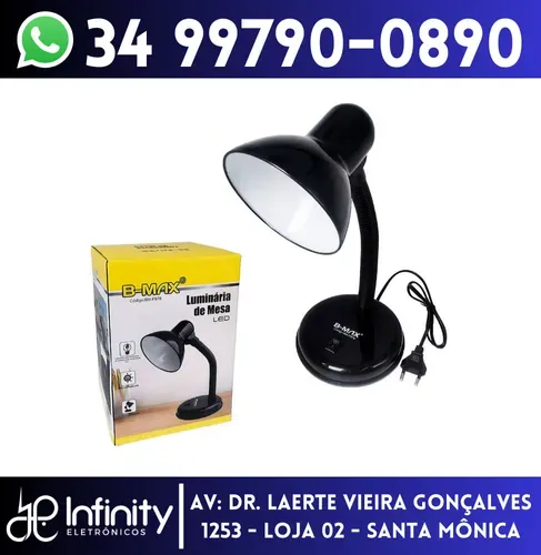 Luminária Abajur de Mesa para Escritório Bocal E27 Bivolt