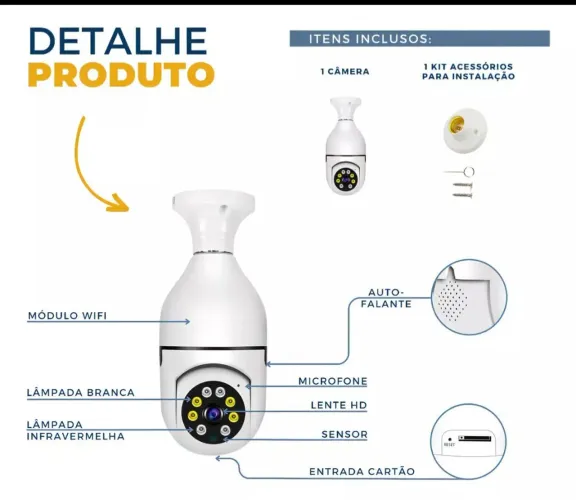 Câmera de Segurança Wi-Fi - 360° - Full HD