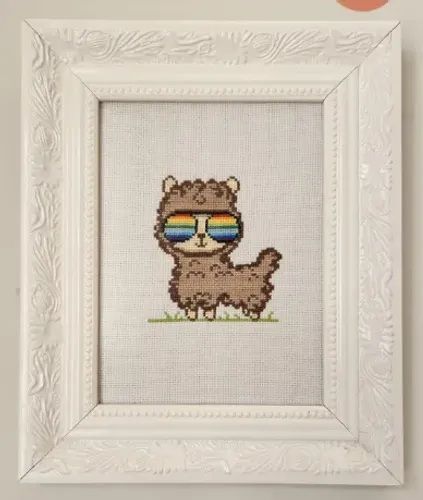 Quadro Ponto Cruz Lhama