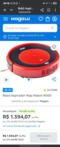 Robô Aspirador Wap Robot W300