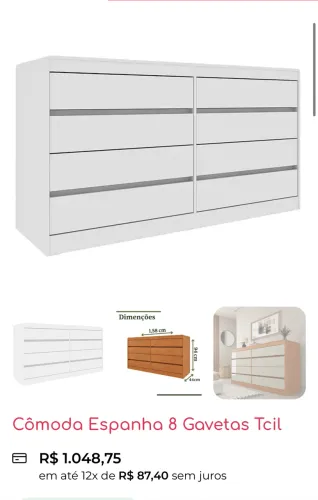 Cômoda /gaveteiro Bel Air OPORTUNIDADE