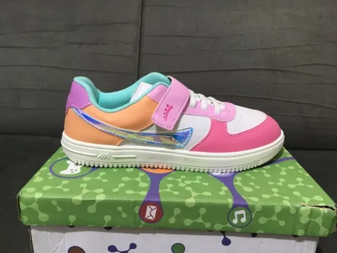 Tênis Feminino OrtoPasso Air Force One Rosa / Pink / Pêssego - número 36