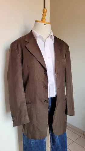 Blazer Alongado Poliéster Vintage, Veste M, Conservadíssimo