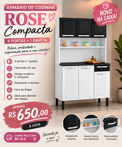 ARMÁRIO DE COZINHA NOVO 6 PORTAS + GAVETA | R$ 650 ? DESCRIÇÃO ? COZINHA NOVA SEM GASTAR