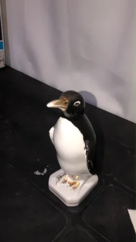 Pinguim de Geladeira Vintage Porcelana Retrô Menor Decorativo
