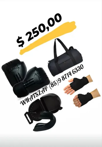 Luvas boxe bandagem proteção bucal e bolsa. Entrega Grátis
