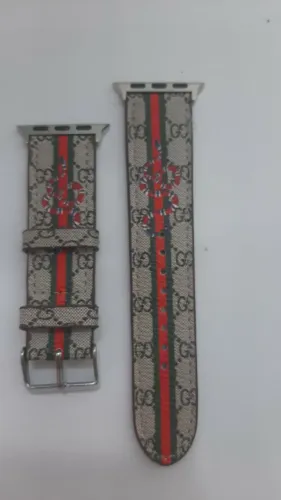 Pulseira Smartwatch couro sintético estampa Gucci 38/40/41mm