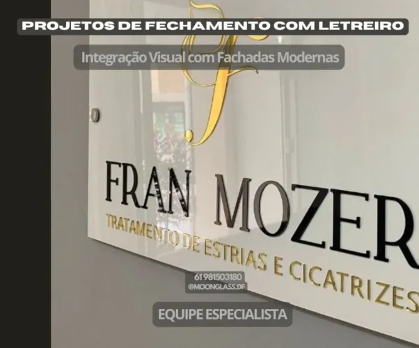 Fechamento em letreiro
