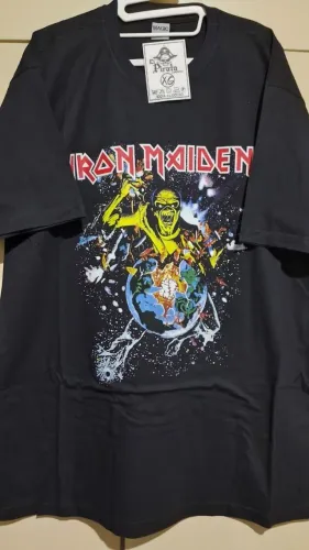 Camiseta Retro Iron Maiden World Piece Tour 83 Tam.xg Metal Piece Of Mind 1983 Eddie