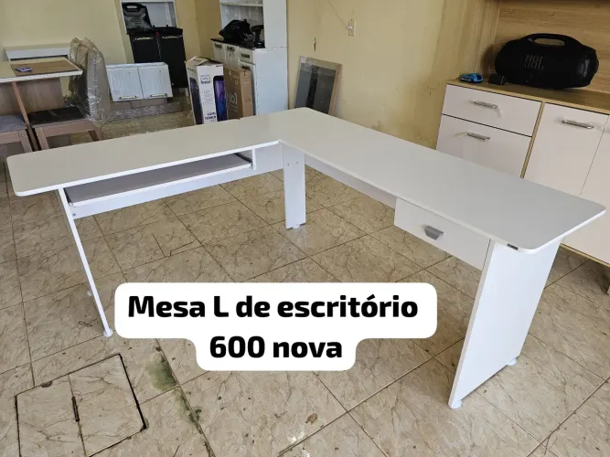 Escrivaninha L de escritório MDF nova