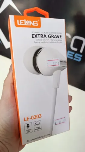 Fone De Ouvido Intra-Auricular, Com fio P2 Lelong Le-0203 Loja Coimbra Entregamos