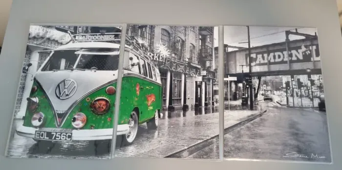 Jogo de Quadros Decorativos Volkswagen Fusca Kombi