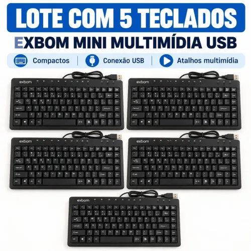 Kit 5 Teclados gamer exbom