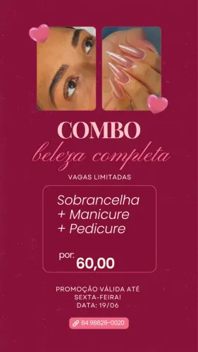 Sobrancelhas, pedicure e manicure 