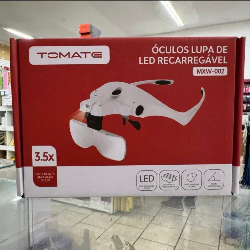 Óculos Lupa Profissional Tomate MXW-002 Recarregável Com LED + 5 Lentes