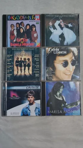 Kit 6 CDs: Daniela Mercury, Maria Bethânia e Caetano Veloso, John Lennon, Cazuza etc.