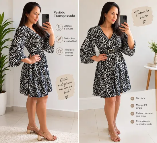Vestido estampado listrado